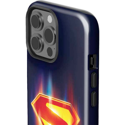 Superman 2025 Energy Shield Neon Emblem iPhone 15 Pro Max Impact Case